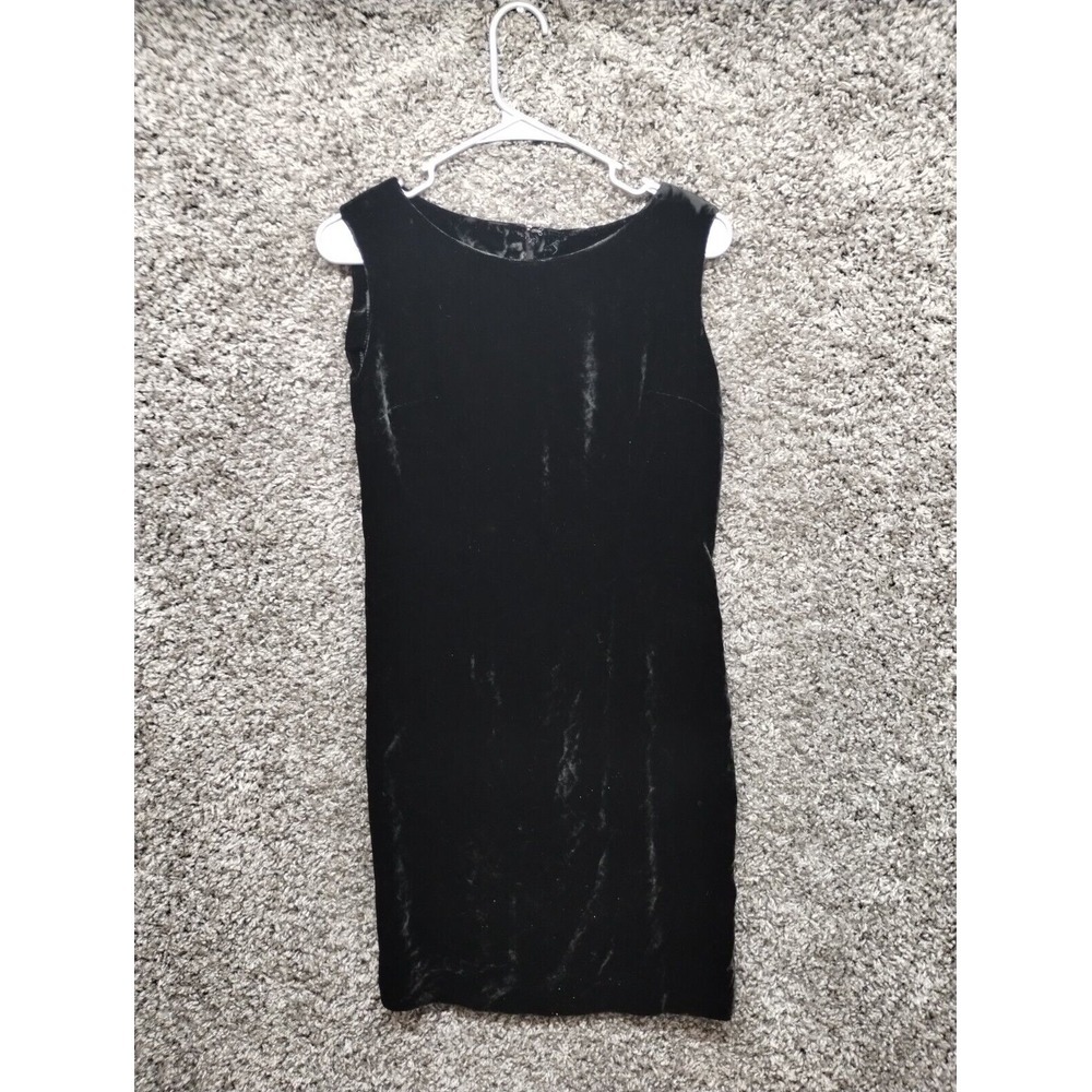 Felt Dress Women Medium Black Super Soft Sleeveless Zip‎ Knee Length